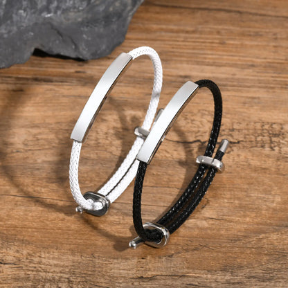 Bracelet pour homme cordage inox