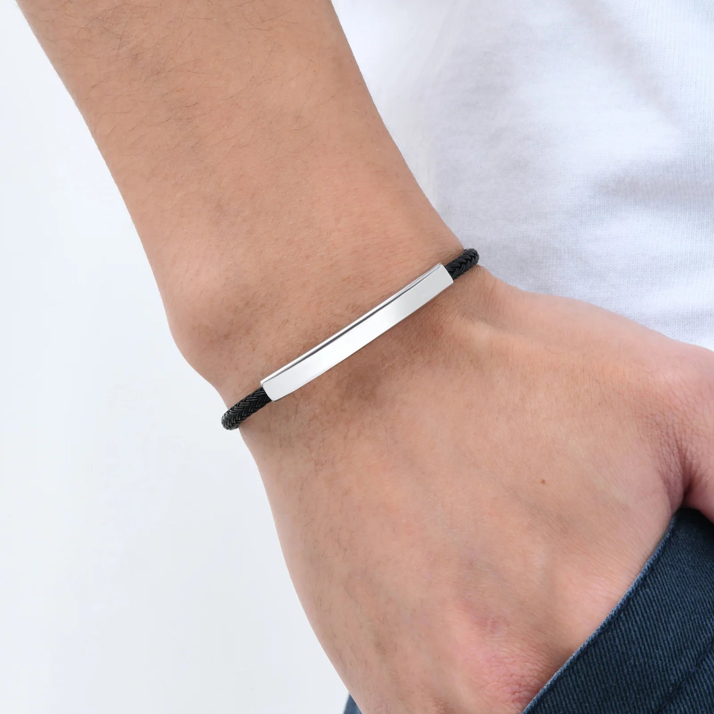 Bracelet pour homme cordage inox